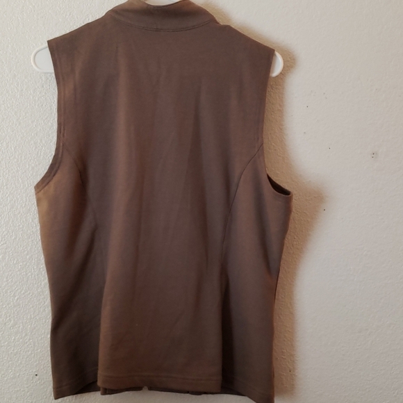 WEEKENDS by Chico's Zip Rhinestone Accented Vest Size 1 - Picture 2 of 7